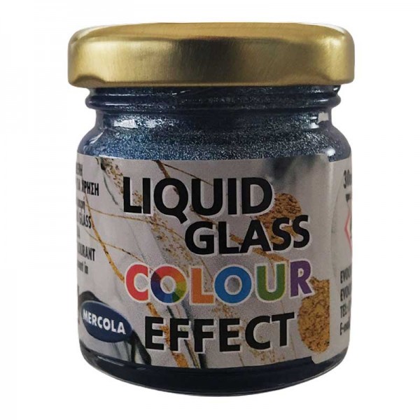 Mercola Liquid Glass Colour Metallic Effect Χρωστικη για Υγρο Γυαλι Μπλε Μεταλλικο Παστα 30ml