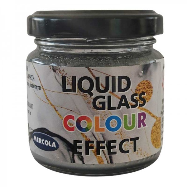 Mercola Liquid Glass Colour Metallic Effect Χρωστικη για Υγρο Γυαλι Ασημι Μεταλλικο Παστα 90ml