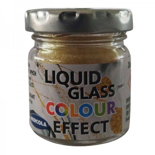 Mercola Liquid Glass Colour Pearl Effect Χρωστικη για Υγρο Γυαλι Χρυση Περλα Σκονη 30ml